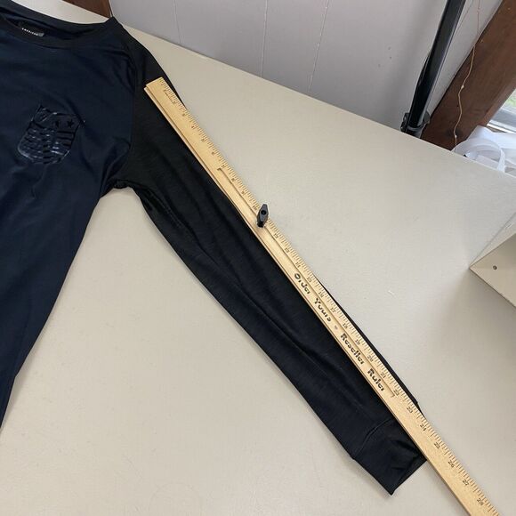 American Eagle AE Active 360 Extreme Flex Shirt Mens Medium Tall Black USA Flag - Picture 4 of 10